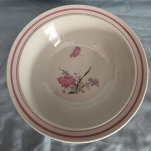 Elegant Floral Dinnerware Bowl with Pink Accents